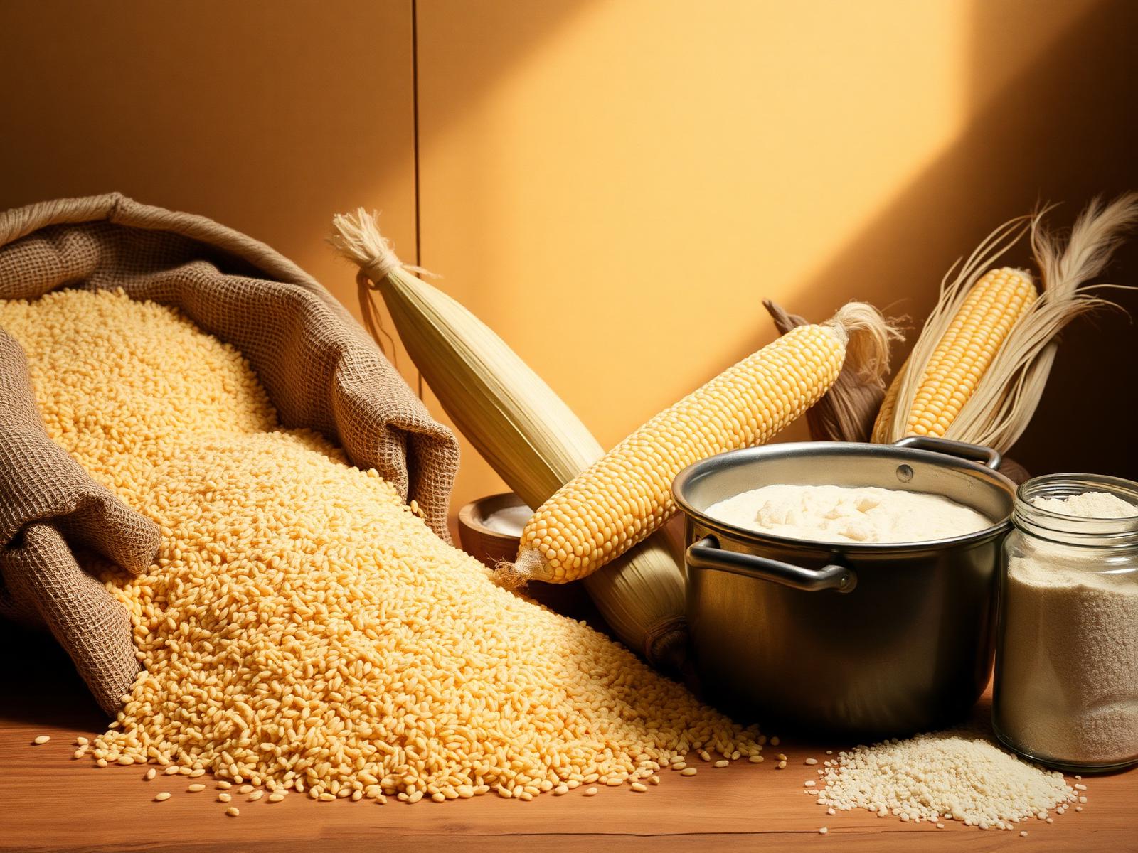 Grains: Rice, Cornmeal, Grits